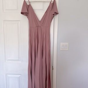 ASOS Off-Shoulder Mauve Flowy Dress Evening Gown